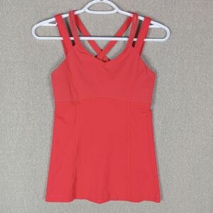 Lululemon Happy Strappy Tank Top Womens 6 Luxtreme Criss Cross Back Yoga Gym